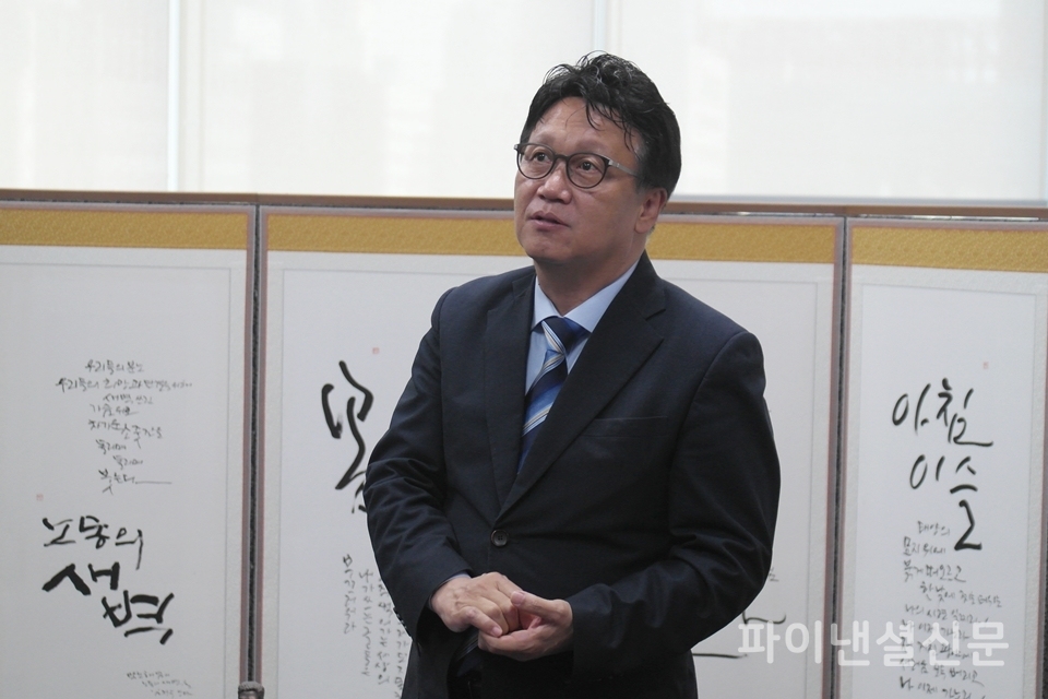 민병두 의원이 위촉식에 앞서 축사를 전하고 있다. (사진=우정호 기자)