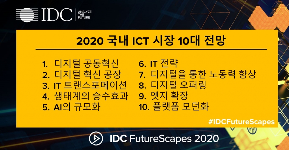]한국IDC에서 발표한 2020년 국내 ICT 시장 10대 전망 (제공=한국IDC)