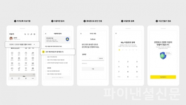 카카오지갑 생성 과정. (자료=카카오)