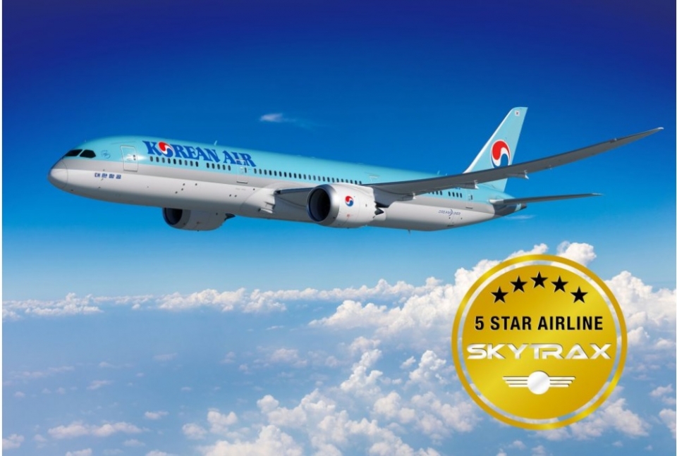 대한항공이 영국 '스카이트랙스'(Skytrax)의  '월드 에어라인 스타 레이팅(World Airline Star Rating)' 평가에서 최고 등급인 '5성 항공사'로 선정됐다./사진=대한항공