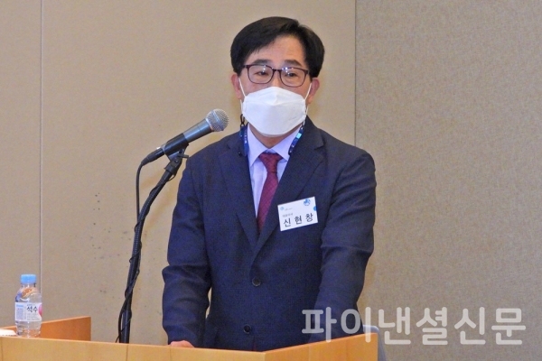 신현창 엘비루셈 대표가 회사소개와 상장 후 계획에 대해 발표하고 있다. (사진=황병우 기자)