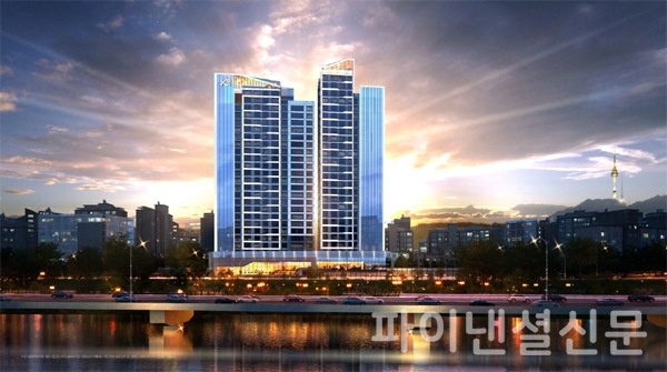 지난 5월 서울 마포구 현석동 밤섬현대아파트 리모델링 주택조합 정기총회에서 시공사로 선정된 GS건설의 밤섬현대아파트 리모델링 조감도 (사진=GS건설)