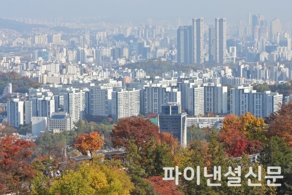사진은 서울 남산에서 바라본 약수동 남산타운 아파트 모습 (사진=황병우 기자)