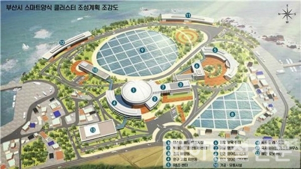 부산시 스마트양식 클러스터 조성계획 조감도 (자료=해양수산부)
