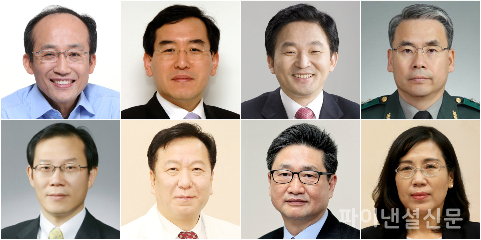 (윗줄 왼쪽부터) 경제부총리 겸 기획재정부 장관에는 정통 경제관료 출신의 국민의힘 추경호 의원, 산업통상자원부 장관에는 인수위 경제2분과 간사를 맡은 이창양 카이스트 교수, 국토교통부 장관에는 제주지사를 지낸 원희룡 인수위 기획위원장, 외교·안보라인의 한 축인 국방부 장관에는 외교 통일 안보 분과 인수위원인 이종섭 전 합참 차장이 발탁됐다.    (아랫줄 왼쪽부터) 과학기술정보통신부 장관에는 이종호 서울대 반도체연구소장, 보건복지부 장관에는 정호영 전 경북대병원장, 문화체육관광부 장관에는 당선인 특별고문을 맡고 있는 박보균 전 중앙일보 부사장, 여성가족부 장관에는 박근혜 정부 시절 청와대 수석 출신인 당선인 정책특보인 김현숙 전 의원이 각각 지명될 예정이다./사진=연합뉴스