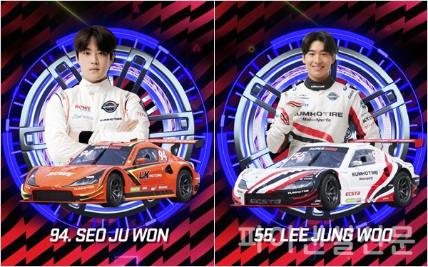 L&K모터스 서주원 선수(왼쪽)와 엑스타레이싱 이정우 선수(오른쪽)의 드라이버 카드 NFT 이미지 (사진=슈퍼레이스)