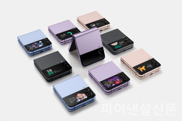 갤럭시 Z 플립4 보라퍼플+블루+핑크골드+그라파이트 (사진=삼성전자)