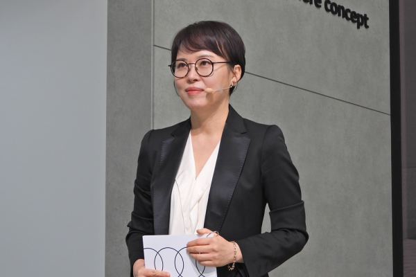 7일 오후 진행된 아우디 브랜드 전시관 '하우스 오브 프로그레스' 미디어 공개행사에서 아우디 코리아 임현기 사장이 아우디의 미래 모빌리티 비전에 대해 소개하고 있다. (사진=황병우 기자)