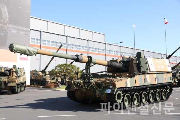 폴란드 K9 자주포 1호기 모습 (사진=한화디펜스)
