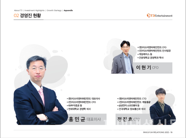 티쓰리엔터테인먼트 주요 경영진 현황 (사진=티쓰리엔터테인먼트)