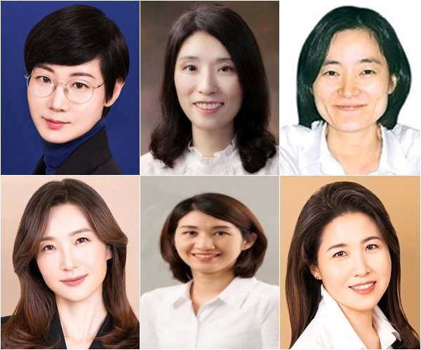 (왼쪽 위부터 시계방향) 안희영 상무, 한글라라 상무, 손영아 상무, 왕지연 상무, 김세진 상무, 안주원 상무 (사진=삼성전자)