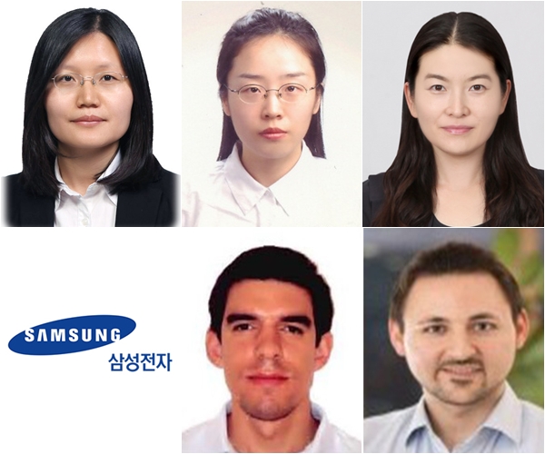 (왼쪽 위부터 시계방향) 이금주 부사장, 강보경 상무, 송보영 상무, 저메인 클라우제(Germain Clausse) 상무, 다니엘 아라우조(Daniel Araujo) 상무 (사진=삼성전자)
