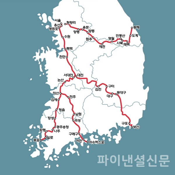 코레일 ITX-마음 열차 노선도 (사진=코레일)