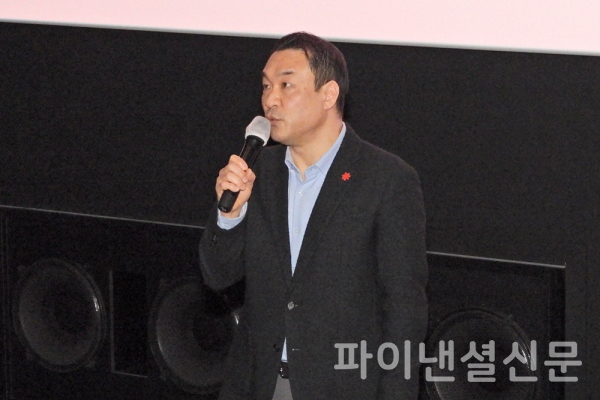 24일 수원시 장안구 스타필드 수원점에서 열린 스타필드 2.0 미디어 데이에서 이영훈 스타필드 수원점장이 인사말을 하고 있다. (사진=황병우 기자)