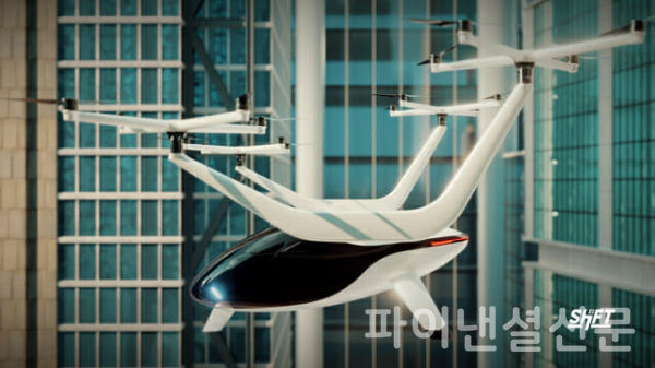 지난해 7월 기자간담회에서 공개된 TIE의 AAM 비행체 '시프트 컴슨' 컨셉 이미지 (사진=TIE)