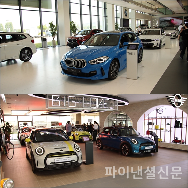 현재 BMW와 MINI 차량들이 전시된 공간의 모습. 올해 여름부터 공사에 들어가게 되면 새로운 공간으로 탈바꿈하게 될 예정이다. (사진=황병우 기자)