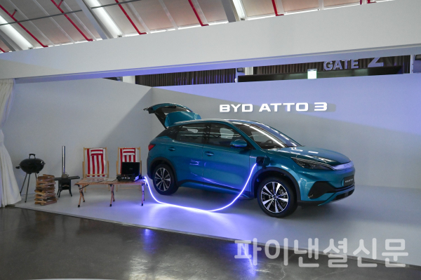 BYD 아토 3의 V2L 기능을 활용한 캠핑 컨셉존 (사진=BYD)
