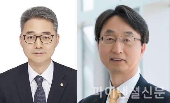 저축은행중앙회가 31일 정기총회를 개최해 전무이사에 김인구 전(前) 한국은행 대전세종충남본부장(사진 왼쪽)을, 감사에 이용만 한성대학교 부동산학과 교수를 각각 선출했다. (저축은행중앙회)