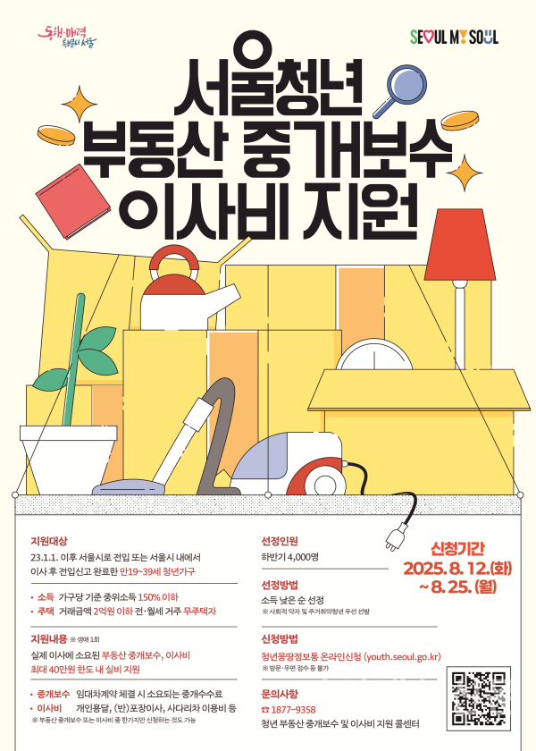 청년 부동산 중개보수 및 이사비 지원사업 홍보 포스터 (사진=서울시)