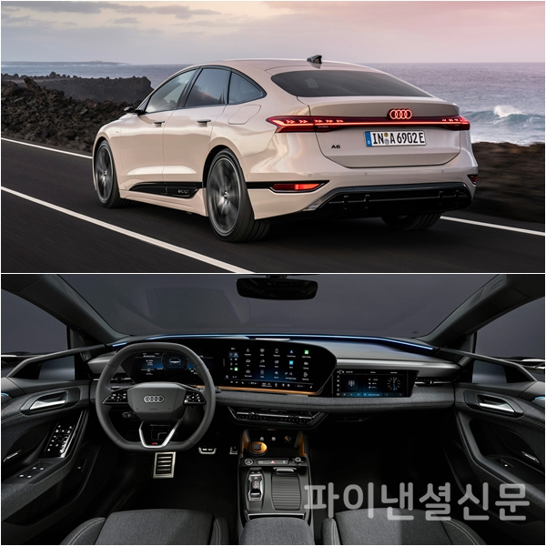 프리미엄 순수전기 세단 '더 뉴 아우디 A6 e-트론' 후면과 실내 (사진=아우디)
