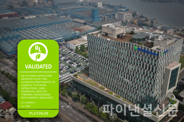 HD현대인프라코어 인천공장이 글로벌 '폐기물 매립 제로' 인증의 최고 등급인 '플래티넘'을 획득했다. (HD현대인프라코어 인천공장 전경) (사진=HD현대인프라코어)