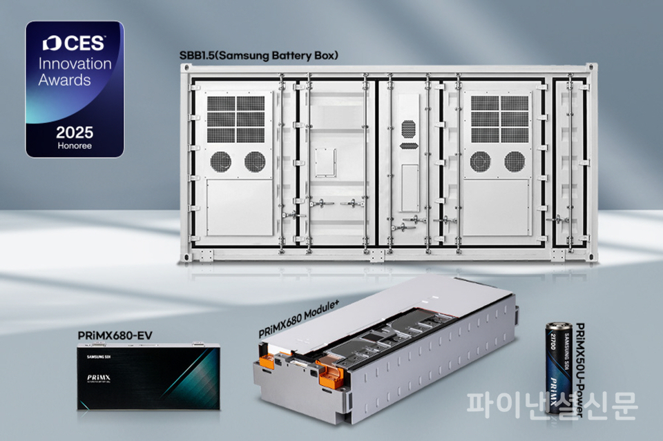 삼성SDI의 CES 2025 혁신상 수상 제품과 혁신상 로고 (사진=삼성SDI)
