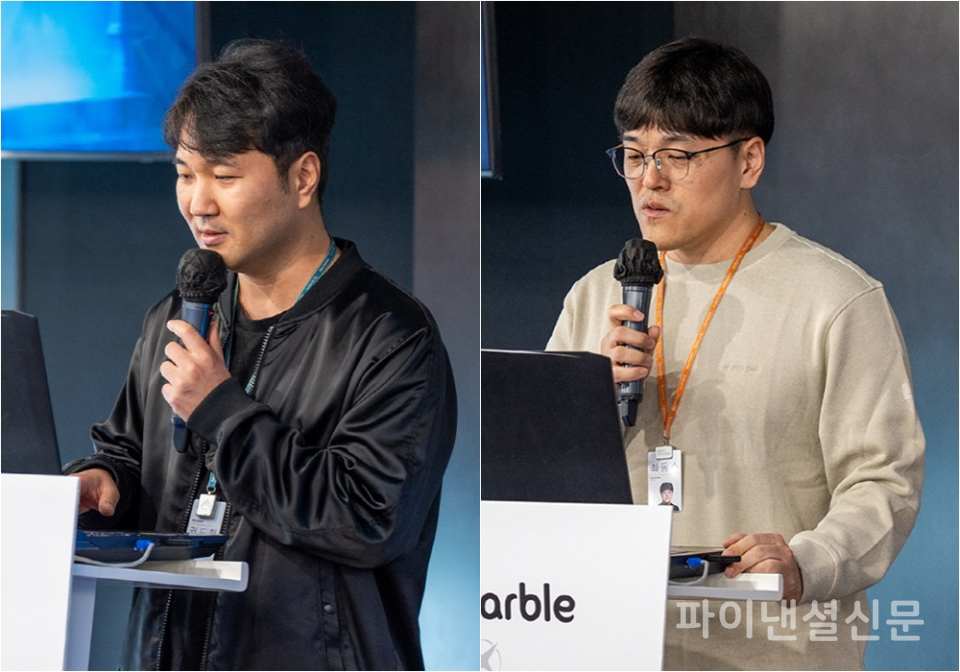 넷마블네오 권도형 PD(왼쪽), 넷마블몬스터 최동수 기획팀장(오른쪽) (사진=넷마블)