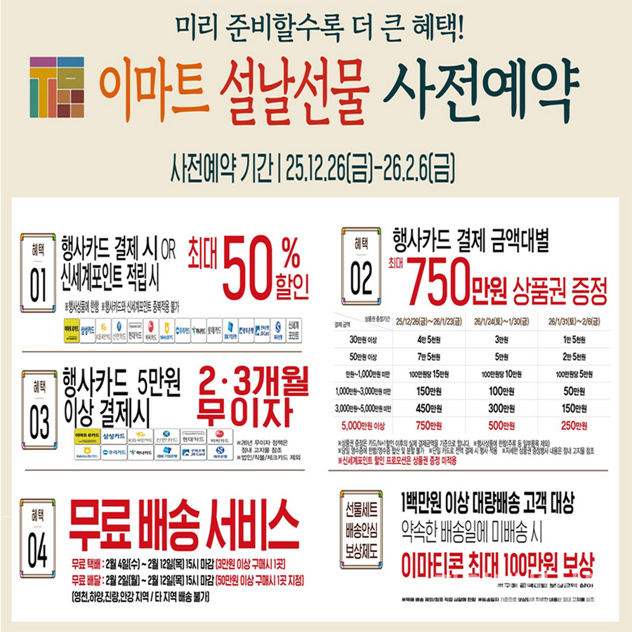 2026 이마트 설날 선물세트 사전예약 혜택 (사진=이마트)