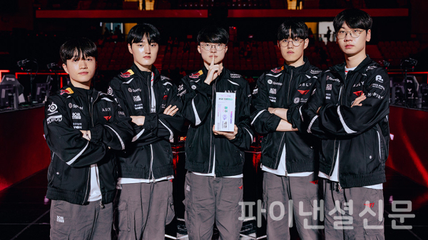 2026 LCK MSI 대표 선발전 5라운드에서 승리하면서 5년 연속 MSI 진출이라는 쾌거를 이뤄낸 T1 (사진=라이엇 게임즈)