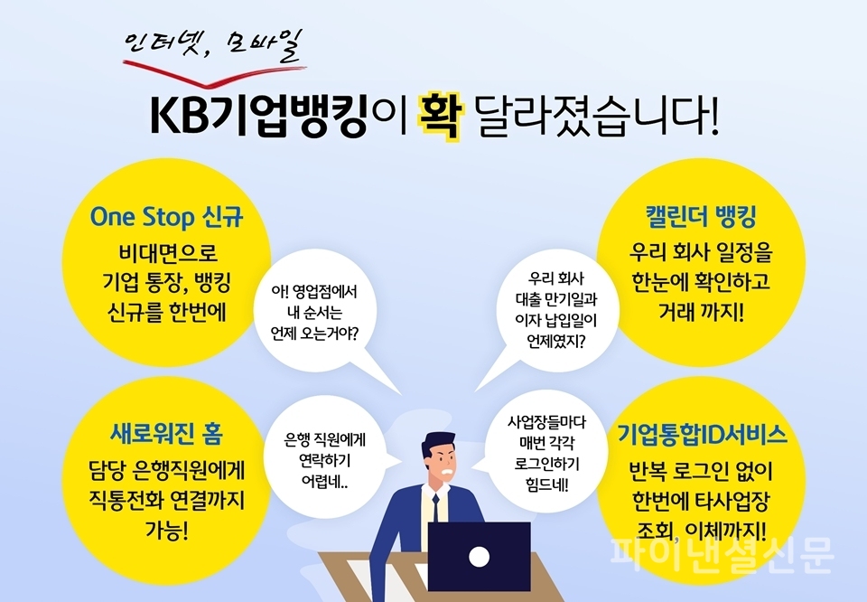 KB국민은행이 기업고객의 디지털뱅킹을 한단계 끌어올린 새로운 '원스톱(One Stop) 신규 서비스'를 선보인다. (자료=KB국민은행)