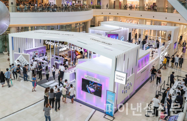 삼성전자가 지난 8월 13일 오픈한 서울 영등포 타임스퀘어 갤럭시 스튜디오 전경. (사진=삼성전자)