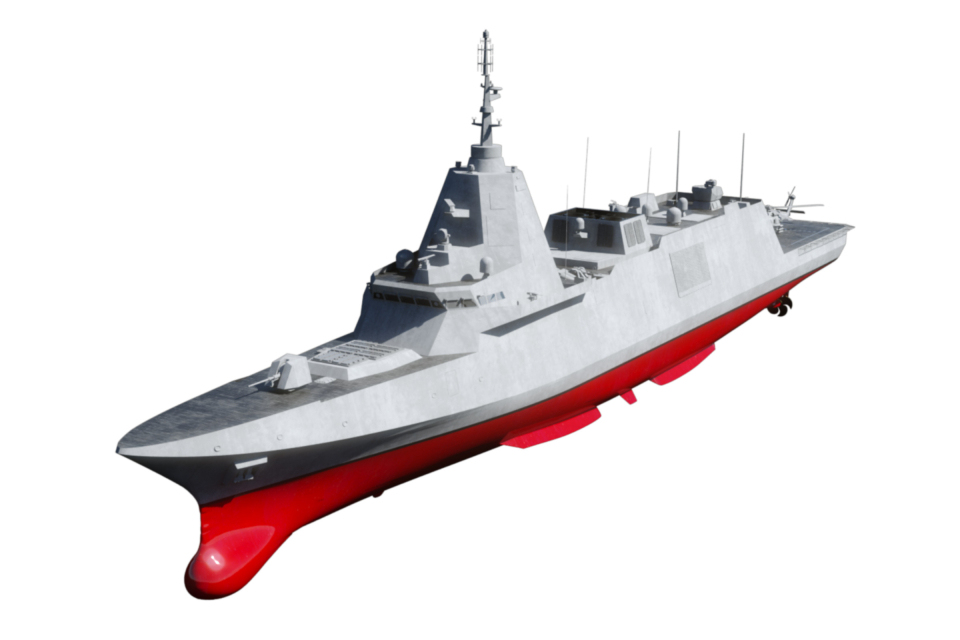 HD현대중공업이 개발한 6,000톤급 수출용 호위함 ‘HDF-6000’의 조감도
